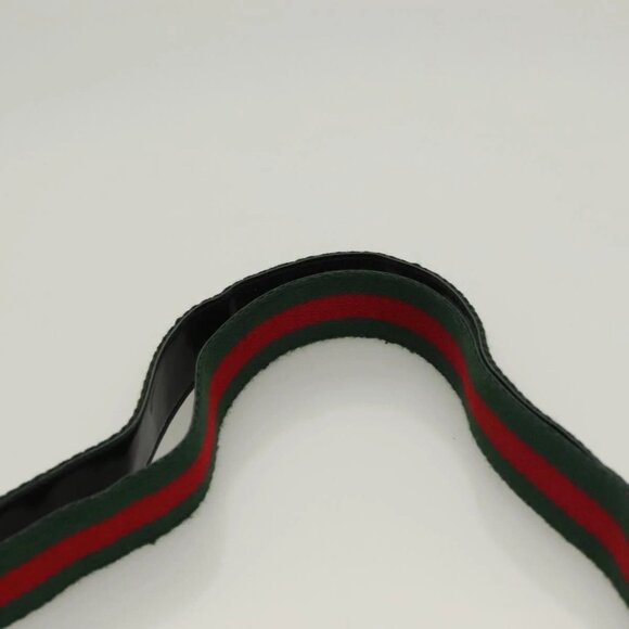 GUCCI Web Sherry Line Shoulder Bag Enamel Black Silver - Picture 8 of 16